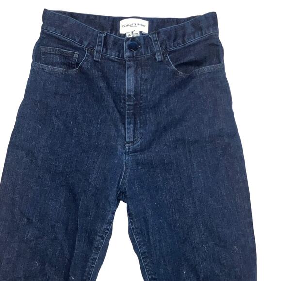 Charlotte Brody High Rise Crop Raw Hem Dark Wash Jeans-sz 26 - Picture 8 of 16